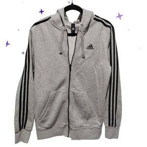 Adidas Men's Gray Zip-Up Sweater